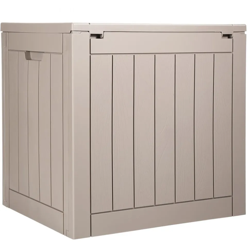 VEVOR Outdoor Storage Box, 31 Gallon Resin Deck Box, Backyard Outside Toy and Towel Storage Cabinet Waterproof, for Patio Furniture Cushions, Garden Tools, Pool Supplies & Package Delivery (Grey)