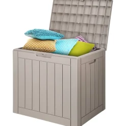 VEVOR Outdoor Storage Box, 31 Gallon Resin Deck Box, Backyard Outside Toy and Towel Storage Cabinet Waterproof, for Patio Furniture Cushions, Garden Tools, Pool Supplies & Package Delivery (Grey)