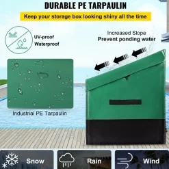 VEVOR Outdoor Storage Box Patio Deck Box 230 Gallon Waterproof PE Tarpaulin