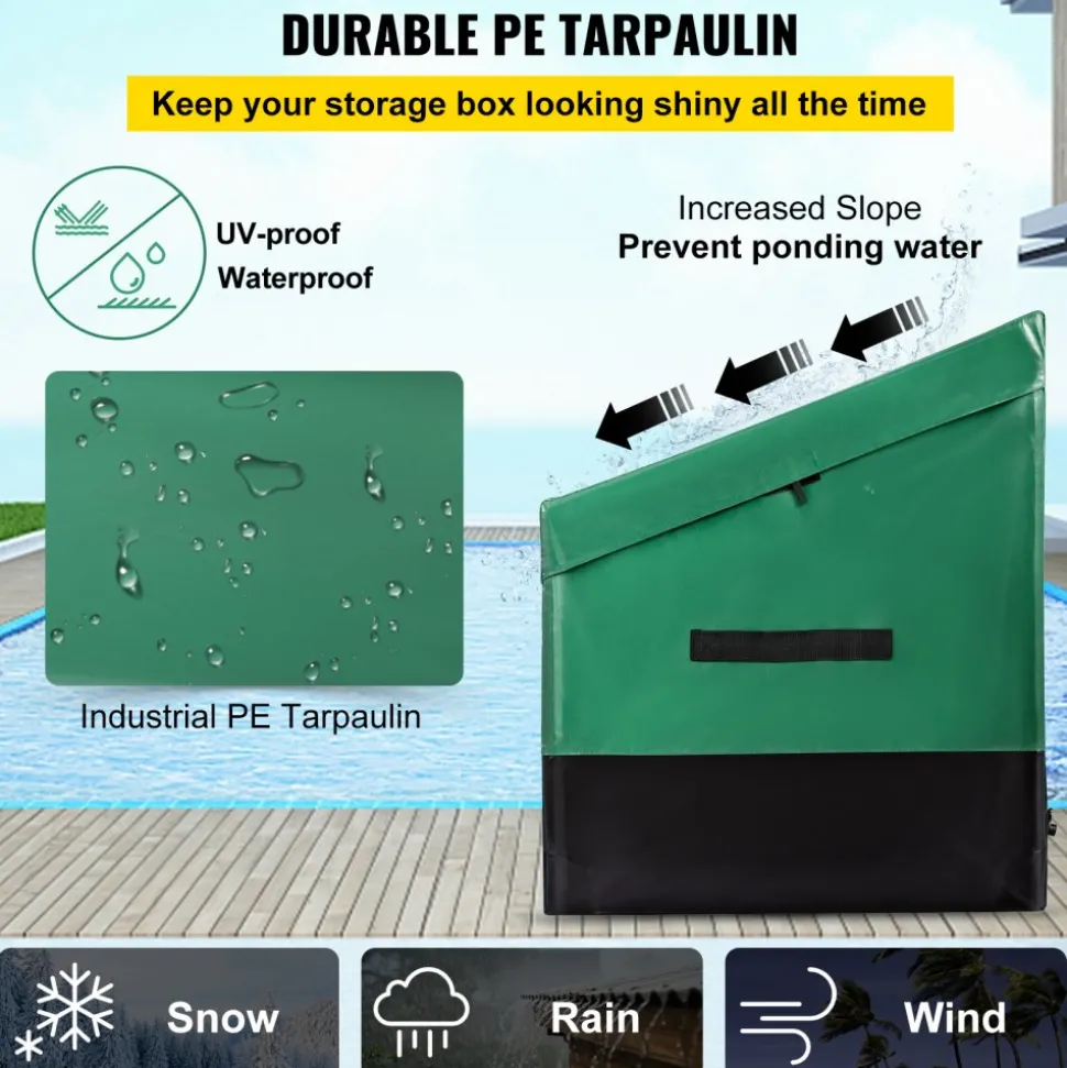 VEVOR Outdoor Storage Box Patio Deck Box 230 Gallon Waterproof PE Tarpaulin