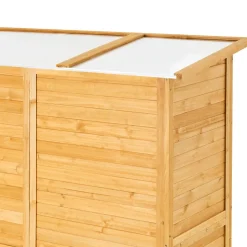 VEVOR Outdoor Storage Shed, Large Wooden Outside Storage Cabinet with Waterproof Roof and Metal Frame, Double Lockable Doors Garden Tool Shed Storage House Cabinet with Shelves & Floor, 55