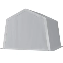 VEVOR Outdoor Storage Shed, 10 x 10 ft Portable Storage Tent with Roll-up Door, Waterproof Canopy Shed Shelter, Heavy Duty Frame, Patio Garage Carport for Motorcycle, Lawn Mower, Bike, Grey