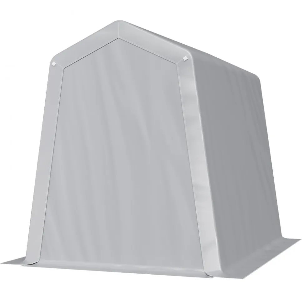 VEVOR Outdoor Storage Shed, 6 x 8 ft Portable Storage Tent with Roll-up Door & Vents, Waterproof Canopy Shed Shelter, Heavy Duty Frame, Patio Garage Carport for Motorcycle, Lawn Mower, Bike, Grey