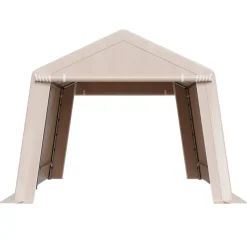 VEVOR Outdoor Storage Shed, 10 x 15 ft Portable Storage Tent with 2 Roll-up Doors & Vents, Waterproof Canopy Shed Shelter, Heavy Duty Frame, Patio Garage Carport for Motorcycle Lawn Mower, Beige