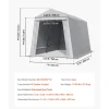 VEVOR Outdoor Storage Shed, 8 x 14 ft Portable Storage Tent with Roll-up Door & Vents, Waterproof Canopy Shed Shelter, Heavy Duty Frame, Patio Garage Carport for Motorcycle, Lawn Mower, Bike, Grey