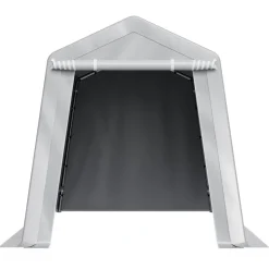 VEVOR Outdoor Storage Shed, 8 x 14 ft Portable Storage Tent with Roll-up Door & Vents, Waterproof Canopy Shed Shelter, Heavy Duty Frame, Patio Garage Carport for Motorcycle, Lawn Mower, Bike, Grey