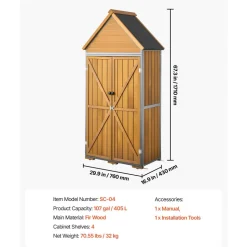 VEVOR Outdoor Storage Shed, 44.09