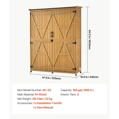 VEVOR Outdoor Storage Shed, 33.86