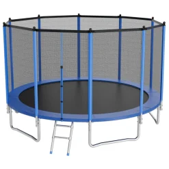 VEVOR Outdoor Trampoline, 15FT Round Recreational Trampoline with Enclosure Net, ASTM Approved, Heavy Duty Trampolines, Max 470 lbs Weight Capacity, Anti-Rust Backyard Trampolines for Kids & Adults