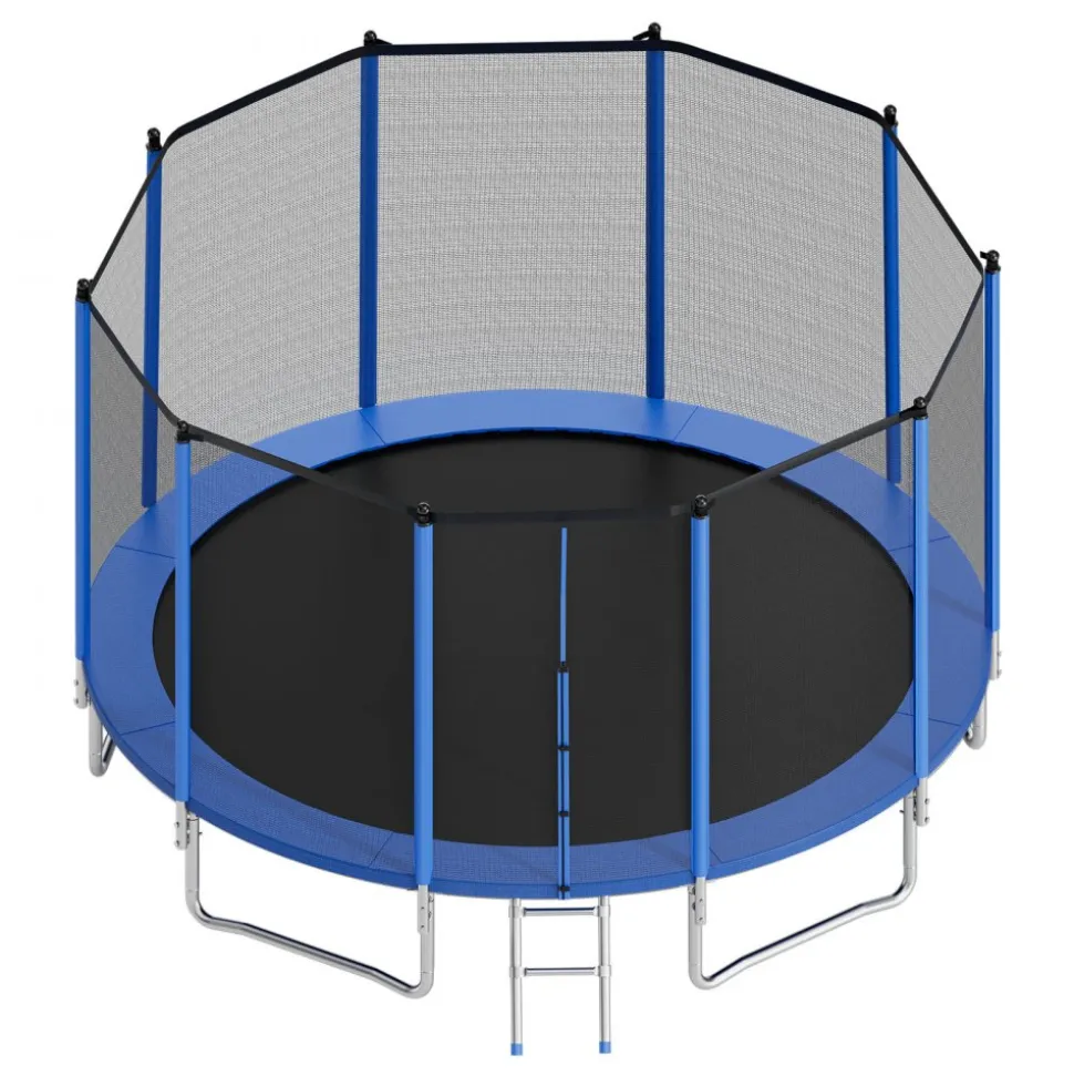 VEVOR Outdoor Trampoline, 15FT Round Recreational Trampoline with Enclosure Net, ASTM Approved, Heavy Duty Trampolines, Max 470 lbs Weight Capacity, Anti-Rust Backyard Trampolines for Kids & Adults