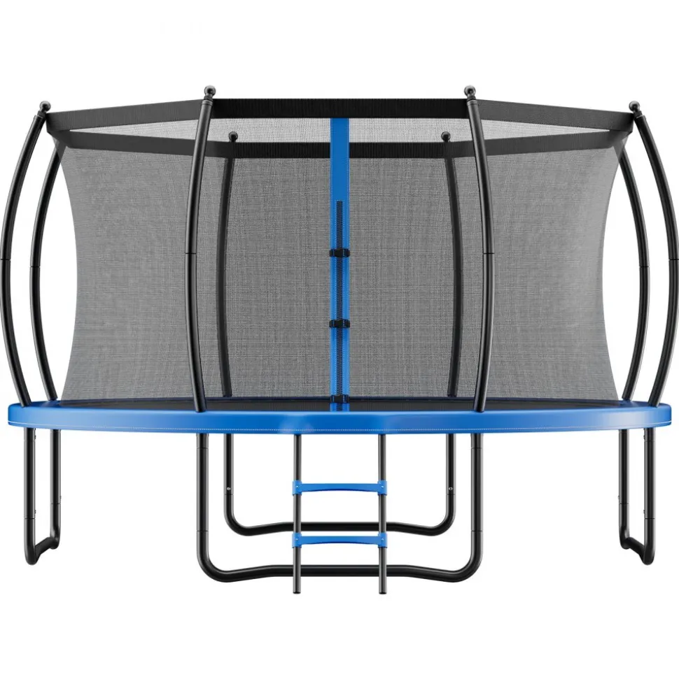 VEVOR Outdoor Trampoline, 14FT Round Recreational Trampoline with Enclosure Net, ASTM Approved, Heavy Duty Trampolines, Max 450 lbs Weight Capacity, Anti-Rust Backyard Trampolines for Kids & Adults