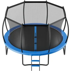 VEVOR Outdoor Trampoline, 14FT Round Recreational Trampoline with Enclosure Net, ASTM Approved, Heavy Duty Trampolines, Max 450 lbs Weight Capacity, Anti-Rust Backyard Trampolines for Kids & Adults