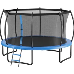 VEVOR Outdoor Trampoline, 14FT Round Recreational Trampoline with Enclosure Net, ASTM Approved, Heavy Duty Trampolines, Max 450 lbs Weight Capacity, Anti-Rust Backyard Trampolines for Kids & Adults