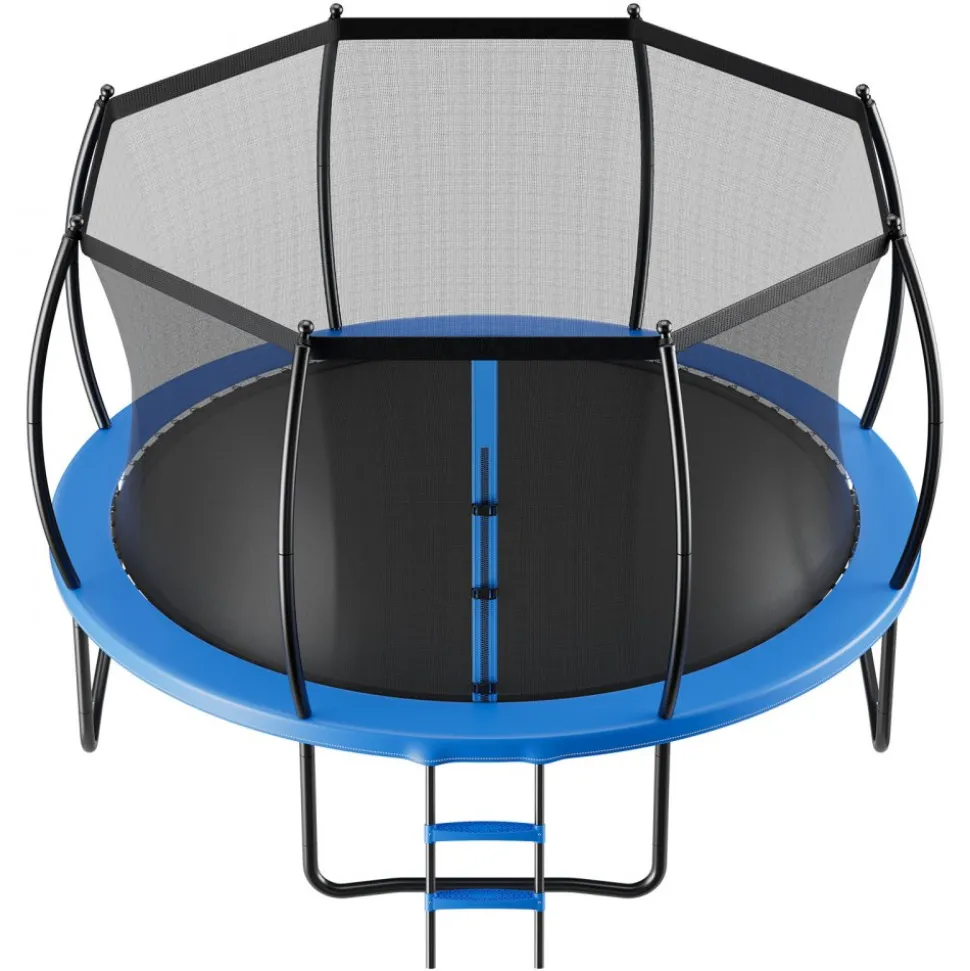 VEVOR Outdoor Trampoline, 14FT Round Recreational Trampoline with Enclosure Net, ASTM Approved, Heavy Duty Trampolines, Max 450 lbs Weight Capacity, Anti-Rust Backyard Trampolines for Kids & Adults