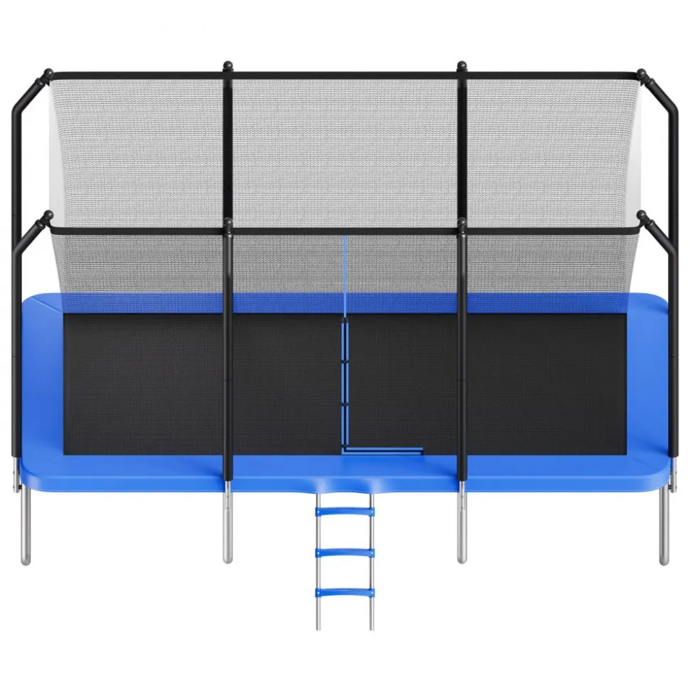VEVOR Outdoor Trampoline, 8 x 14FT Rectangle Trampoline, ASTM Approved Recreational Trampolines with Enclosure Net, Max 265 lbs Weight Capacity, Anti-Rust Rectangular Trampolines for Kids & Adults
