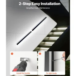 VEVOR Outdoor Wall Lights, 2 Pack, 31.5 Inch Long Strip Modern Exterior Wall Sconce Light Fixtures, 3000K Warm White, IP65 Waterproof Anti-Rust Outside Wall Mount Lighting, for House, Porch, Garage