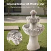 VEVOR Outdoor Water Fountain, 36.5 in Height Fountain and Waterfall, 2-Tier Floor Standing Rock Base Style Fiberglass and Resin Fountains with Pump, for Outdoor Indoor Garden, Home, Patio & Backyard