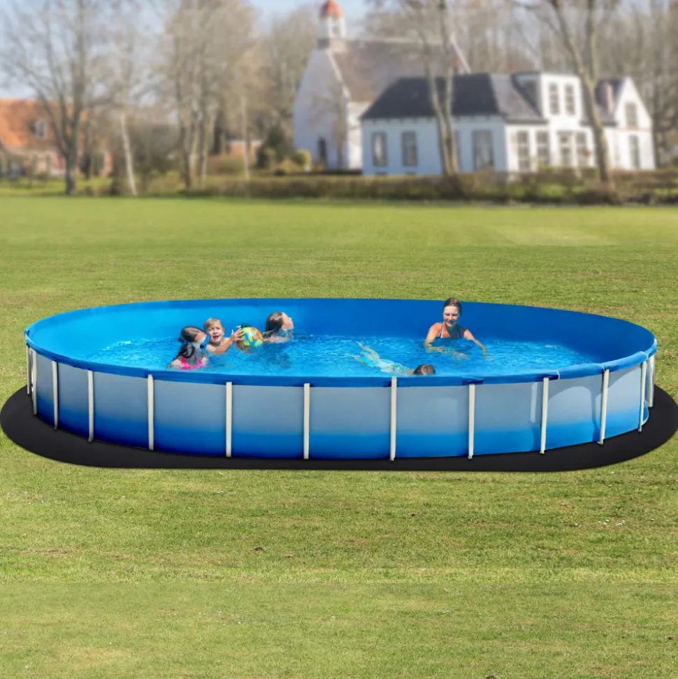 VEVOR Oval Pool Liner Pad, 12 x 24 ft Pool Liner Pad for Above Ground Swimming Pools, Extra-Thick Pool Mat, Prevents Punctures, Recycled Geotextile Material Underlayment Pad, Extend Liner Life