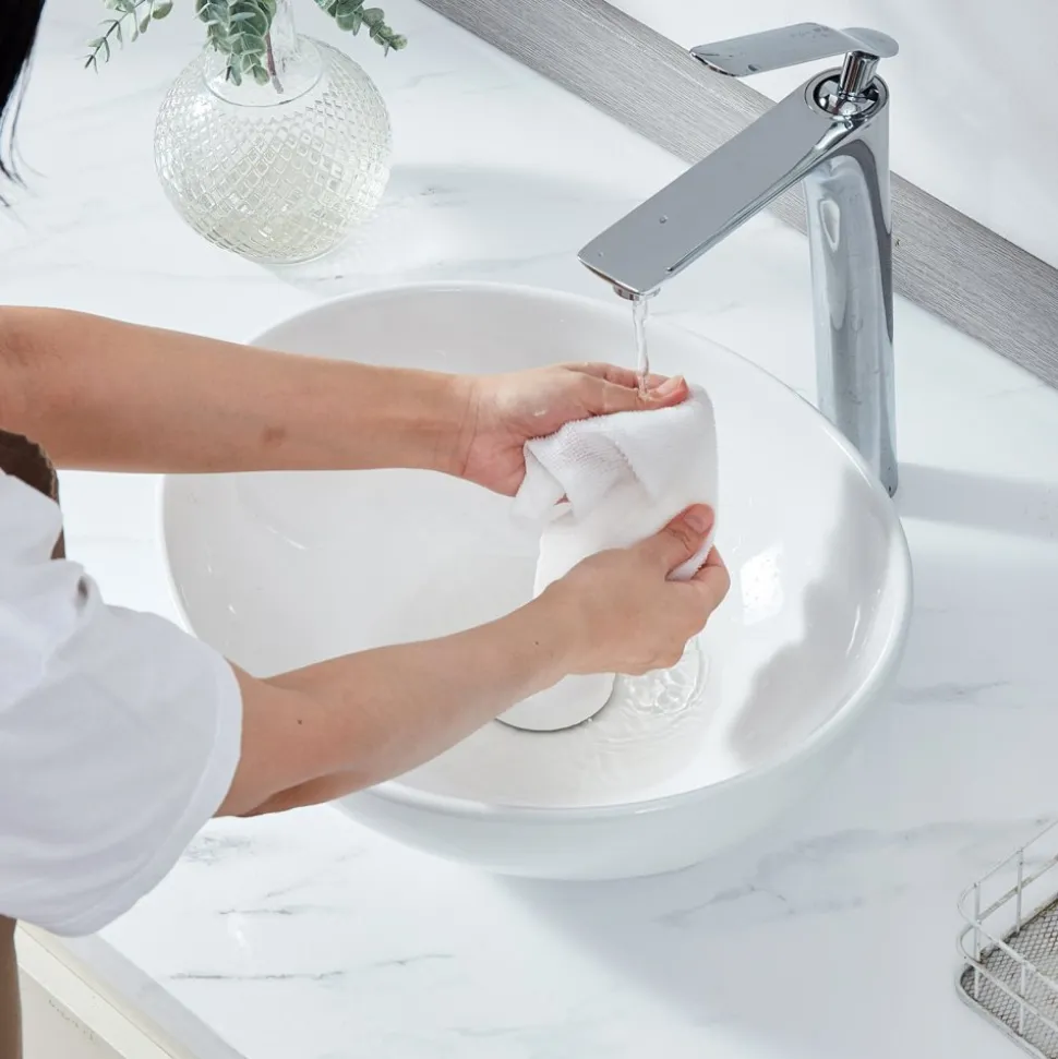 VEVOR Oval Vessel Sink, 16" x 13.4" Bathroom Vessel Sink Bowl Countertop, White Ceramic Bathroom Sinks Above Counter, Bowl Sink with Modern Style, Well-Packaged for Bathroom, Hotel, Toilet, RV