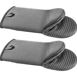 VEVOR Oven Mitts, Mini Oven Mitt Set with Non-Slip Silicone Strips, High Heat Resistant to 500℉, Lightweight Cotton Baking Mitts 13.07 x 6.1 inch with 2 No-Marks Hooks for Home, Kitchen, 2 Piece