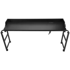VEVOR Overbed Table, Mobile Bed Side Table with 4 Wheels (2 with Brakes) and Power Socket, Height Adjustable Rolling Laptop Desk, Portable Particleboard Over Bed Desk for Home, Office, Study, Black