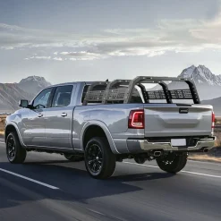 VEVOR Overland Truck Bed Rack, 54.3-68.3 in Width, Adjustable Overland Bed Cargo Rack with Sidebar and 900 lbs Static Load Capacity, Heavy Duty Steel, Compatible with Full Size and Mid-Size Trucks