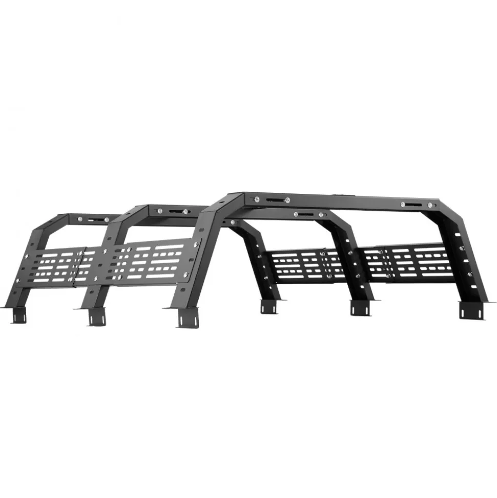 VEVOR Overland Truck Bed Rack, 54.3-68.3 in Width, Adjustable Overland Bed Cargo Rack with Sidebar and 900 lbs Static Load Capacity, Heavy Duty Steel, Compatible with Full Size and Mid-Size Trucks