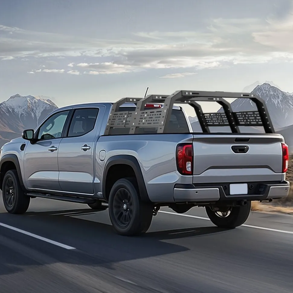 VEVOR Overland Truck Bed Rack, 49.2-67.9 in Width, Adjustable Overland Bed Cargo Rack with Sidebar, 900 lbs Static Capacity, Heavy Duty Steel, for Mid-Size Trucks, Compatible with Tacoma/Gladiator JT