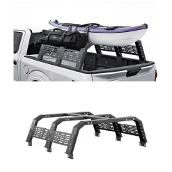 VEVOR Overland Truck Bed Rack, 49.2-67.9 in Width, Adjustable Overland Bed Cargo Rack with Sidebar, 900 lbs Static Capacity, Heavy Duty Steel, for Mid-Size Trucks, Compatible with Tacoma/Gladiator JT