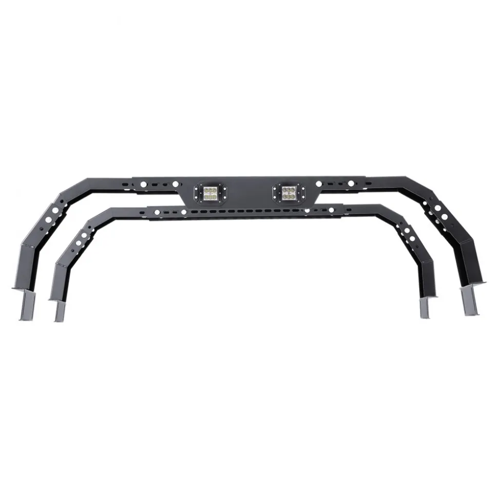 VEVOR Overland Truck Bed Rack, 14.4-17.3 in Height, Adjustable Bed Cargo Rack with Security LED Light, Compatible with Ram 1500/Tundra/Silverado 1500/F150/Gladiator JT/Colorado/Canyon/Ranger/Maverick