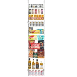 VEVOR Over the Door Pantry Organizer, 9-Tier Pantry Organization and Storage, Heavy-Duty Steel Hanging Spice Rack, Adjustable Wall Seasoning Shelves, for Home Kitchen Laundry Room Bathroom, White