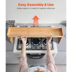 VEVOR Over the Stove Shelf, Over Stove Spice Shelf for Kitchen Stove Top, Seasoning Shelves, Spice Organizer, Easy to Assemble Countertop Storage Solution, Kitchen Gadgets with 6 Hooks