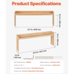 VEVOR Over the Stove Shelf, Over Stove Spice Shelf for Kitchen Stove Top, Seasoning Shelves, Spice Organizer, Easy to Assemble Countertop Storage Solution, Kitchen Gadgets with 6 Hooks