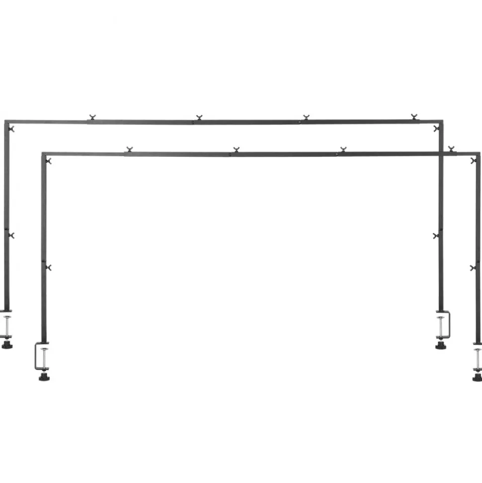 VEVOR Over The Table Rod Stand with Clamps, 13"-42" Tall & 28"-98" Length Adjustable, 2 Packs Table Arch Stand, Tabletop Balloon Arch Frame for Wedding Birthday Party Christmas Decorations, Black