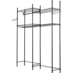 VEVOR Over Washer and Dryer Storage Shelves, 5 Tiers Laundry Room Drying Rack with Hanger Rod and Hooks, Two Rows Adjustable Washer Shelves Space Saver, for Laundry Room Storage & Organization, White