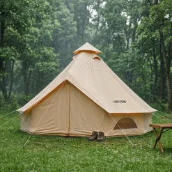 VEVOR Oxford Bell Tent, 4 Seasons 9.84 ft Yurt Tent for Camping with Stove Jack, Waterproof Breathable Holds up to 3 People with Zipped Detachable Floor, Family Camping Glamping Outdoor Hunting Party