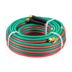 VEVOR Oxygen Acetylene Hose, 1/4-Inch x 50FT Oxy Acetylene Hose with 9/16"-18 LH/RH B Fittings, R Grade Welding Torch Twin Hose with 300PSI Maximum Working Pressure for Cutting Soldering Brazing