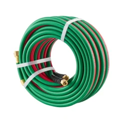 VEVOR Oxygen Acetylene Hose, 1/4-Inch x 50FT Oxy Acetylene Hose with 9/16"-18 B Fitting, 300PSI T Grade Welding Cutting Torch Twin Hose, Compatible with Oxygen, Acetylene, Propane and Other Fuel Gases