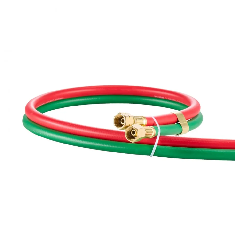 VEVOR Oxygen Acetylene Hose, 1/4-Inch x 50FT Oxy Acetylene Hose with 9/16"-18 B Fitting, 300PSI T Grade Welding Cutting Torch Twin Hose, Compatible with Oxygen, Acetylene, Propane and Other Fuel Gases