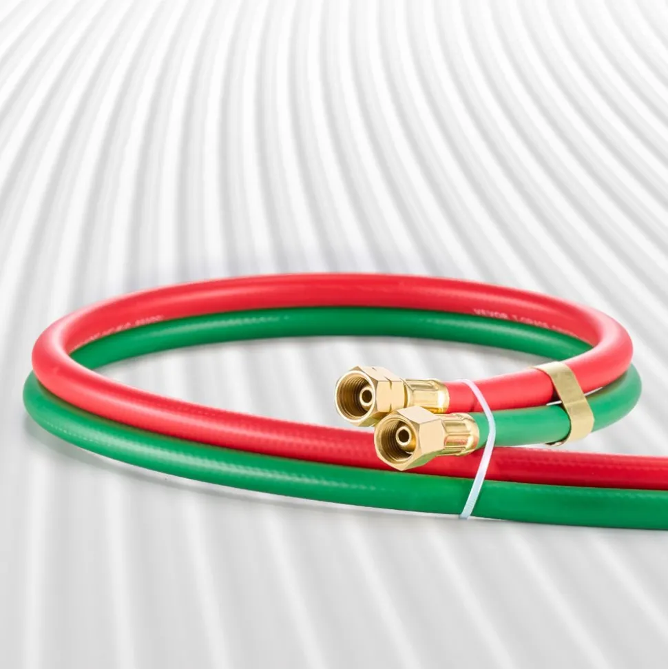 VEVOR Oxygen Acetylene Hose, 1/4-Inch x 50FT Oxy Acetylene Hose with 9/16"-18 B Fitting, 300PSI T Grade Welding Cutting Torch Twin Hose, Compatible with Oxygen, Acetylene, Propane and Other Fuel Gases