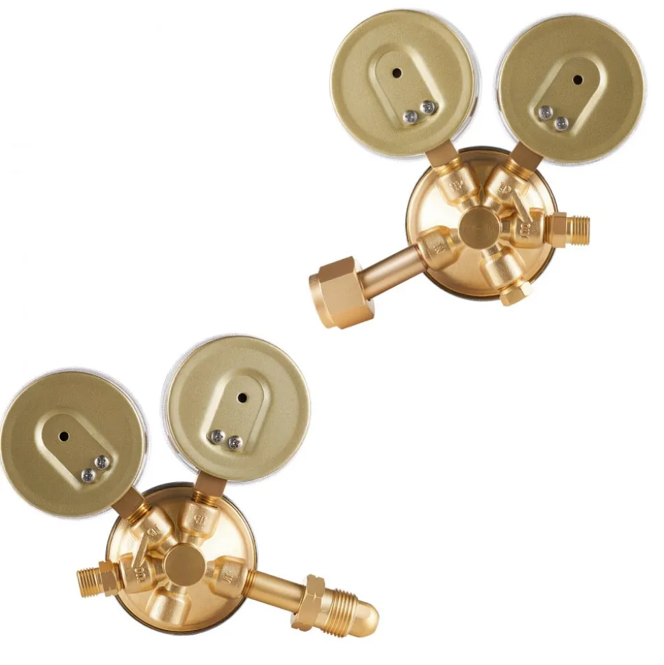 VEVOR Oxygen Acetylene Regulator Set, Oxy-Acetylene Regulators, 0-4000PSI and 0-400PSI Welding Gas Gauges with CGA-540/CGA-510 Inlet Connection & 9/16"-18 Outlet Connection, T-Handle Adjustment