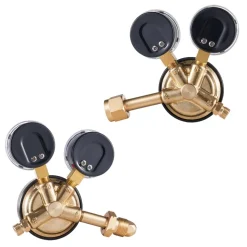 VEVOR Oxygen Acetylene Regulator Set, Oxy-Acetylene Regulators, 0-4000PSI and 0-400PSI Welding Gas Gauges with CGA-540/CGA-510 Inlet Connection & 9/16