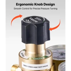 VEVOR Oxygen Acetylene Regulator Set, Oxy-Acetylene Regulators, 0-4000PSI and 0-400PSI Welding Gas Gauges with CGA-540/CGA-200 Inlet Connection & 9/16"-18 Outlet Connection, PC Knob Adjustment
