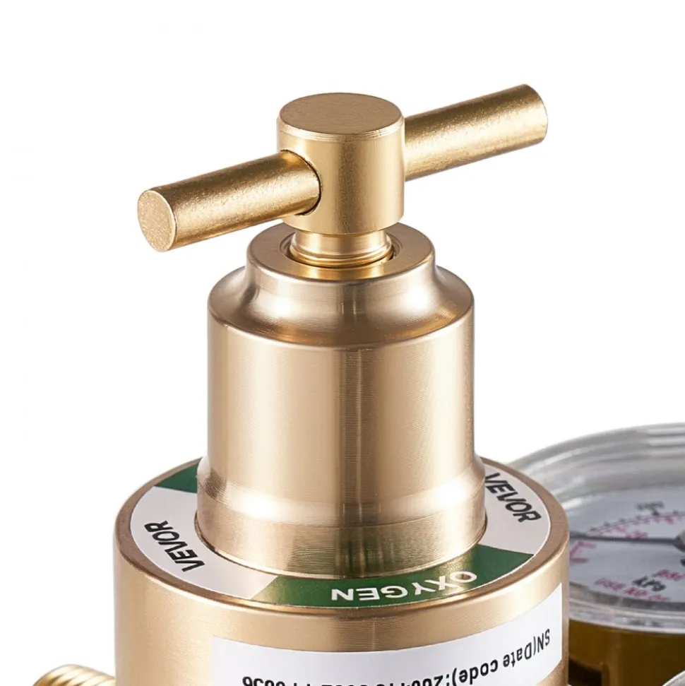VEVOR Oxygen Acetylene Regulator Set, Oxy-Acetylene Regulators, 0-4000PSI and 0-400PSI Welding Gas Gauges with CGA-540/CGA-200 Inlet Connection & 9/16"-18 Outlet Connection, T-Handle Adjustment