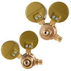 VEVOR Oxygen Acetylene Regulator Set, Oxy-Acetylene Regulators, 0-4000PSI and 0-400PSI Welding Gas Gauges with CGA-540/CGA-200 Inlet Connection & 9/16