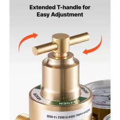 VEVOR Oxygen Acetylene Regulator Set, Oxy-Acetylene Regulators, 0-4000PSI and 0-400PSI Welding Gas Gauges with CGA-540/CGA-200 Inlet Connection & 9/16