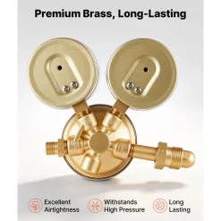 VEVOR Oxygen Acetylene Regulator Set, Oxy-Acetylene Regulators, 0-4000PSI and 0-500PSI Welding Gas Gauges with CGA-540/CGA-510 Inlet Connection & 9/16