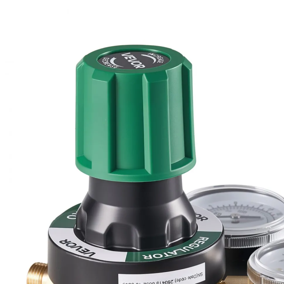 VEVOR Oxygen Acetylene Regulator Set, Oxy-Acetylene Regulators, 0-4000PSI and 0-500PSI Welding Gas Gauges with CGA-540/CGA-510 Inlet Connection & 9/16"-18 Outlet Connection, PC Knob Adjustment