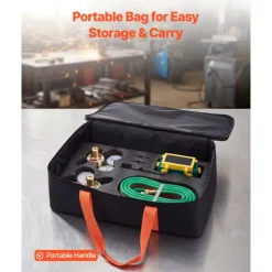 VEVOR Oxygen Acetylene Torch Kit with Check Valves, Gas Welding Cutting Torch Kit, Portable Oxy Acetylene Brazing Set with 15FT Twin-Hose, 1 Cutting Tip, 3 Welding Tips, 2 Gas Regulators & Toolbox