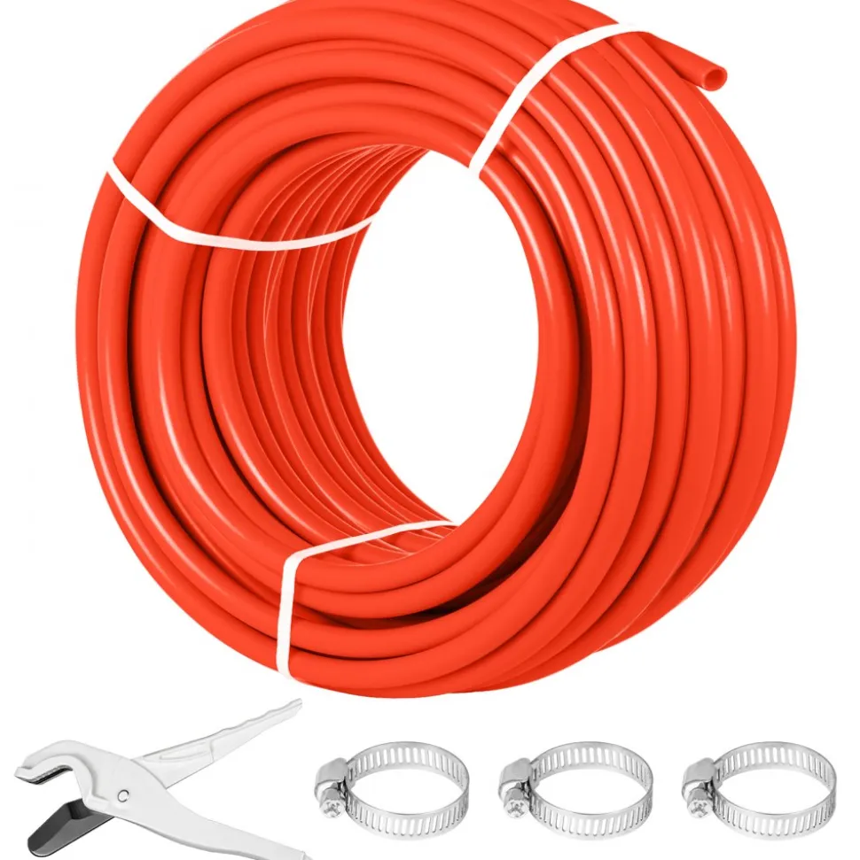 VEVOR Oxygen Barrier 1/2 Inch 300 Feet Tube Coil EVOH PEX-B Pipe, for Residential Commercial Radiant Floor Heating, Red